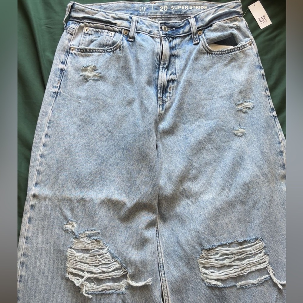 GAP Light Blue Distressed Flare Jeans